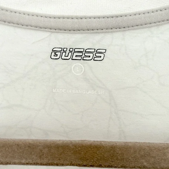 Y2K Guess Mens T-Shirt‎ Lot Size L White Green Graphic Streetwear Logo Casual - Picture 4 of 10